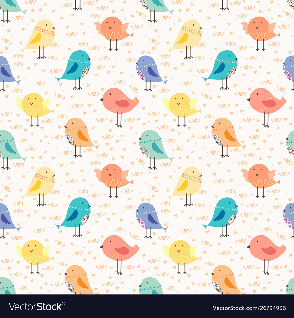 Charming Bird Seamless Pattern
