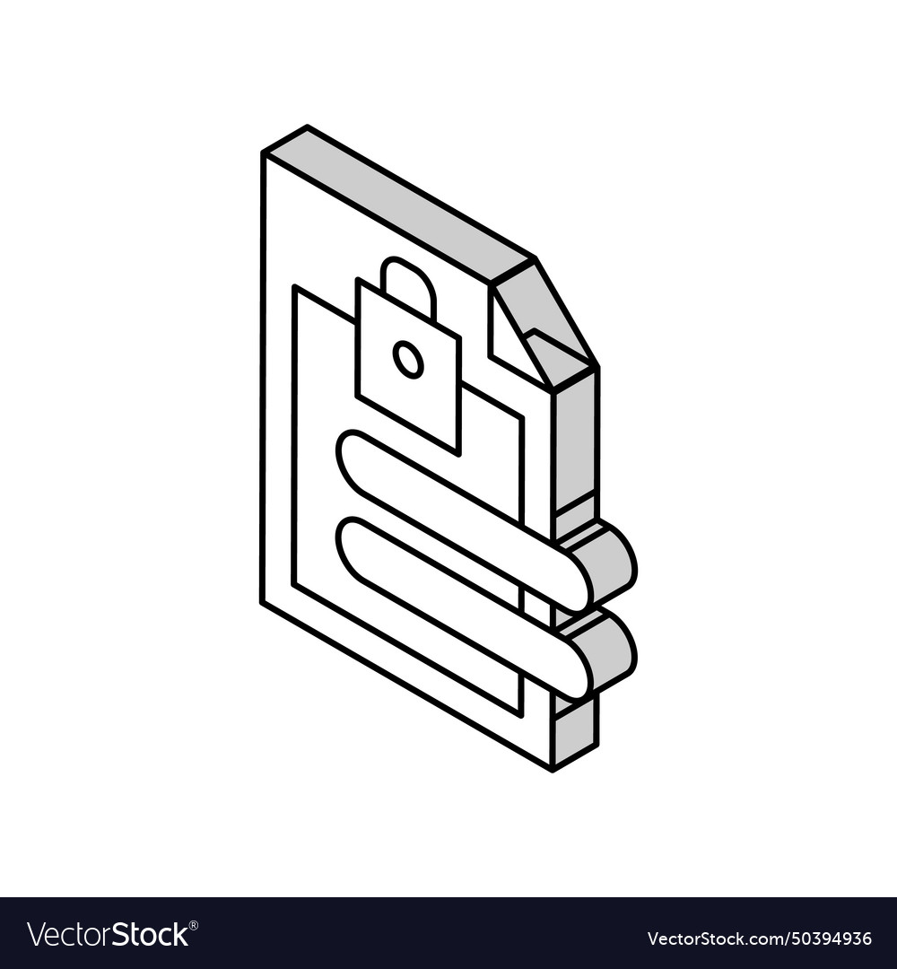File password isometric icon