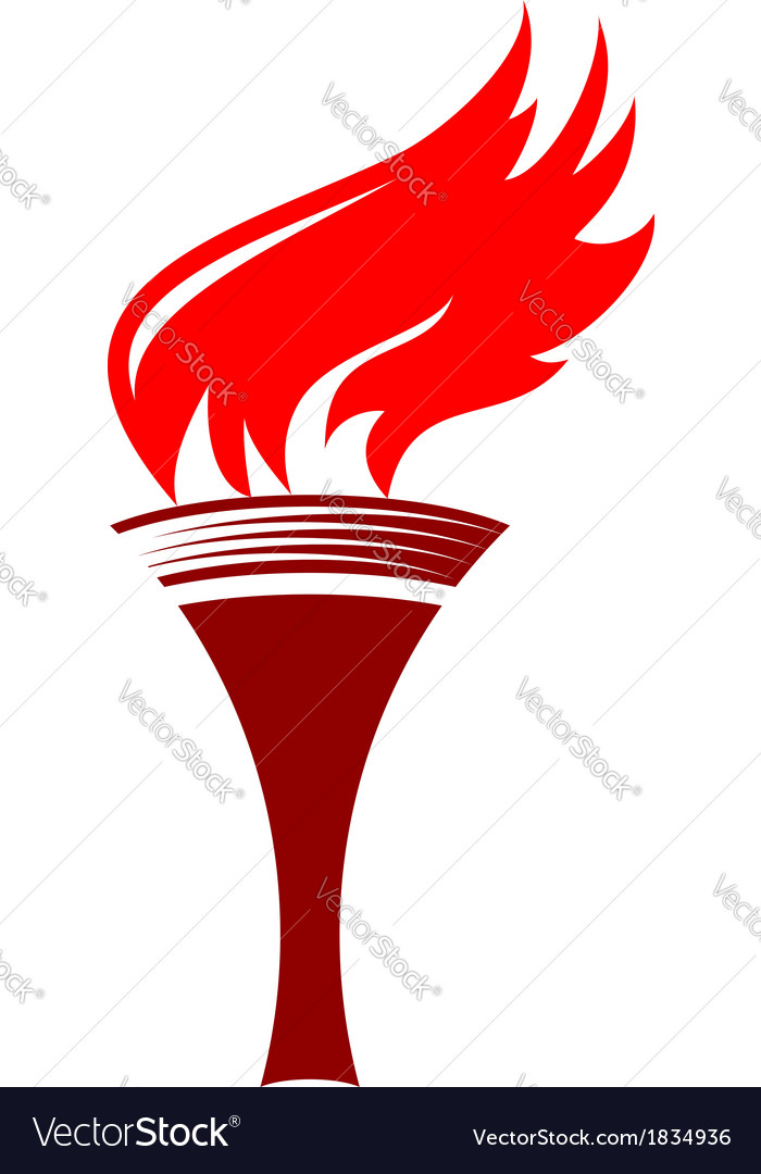 Flaming torch Royalty Free Vector Image - VectorStock