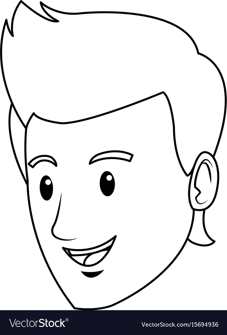 Guy character student face smile people Royalty Free Vector