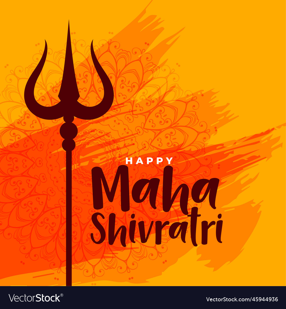 Happy maha shivratri indian festival greeting Vector Image