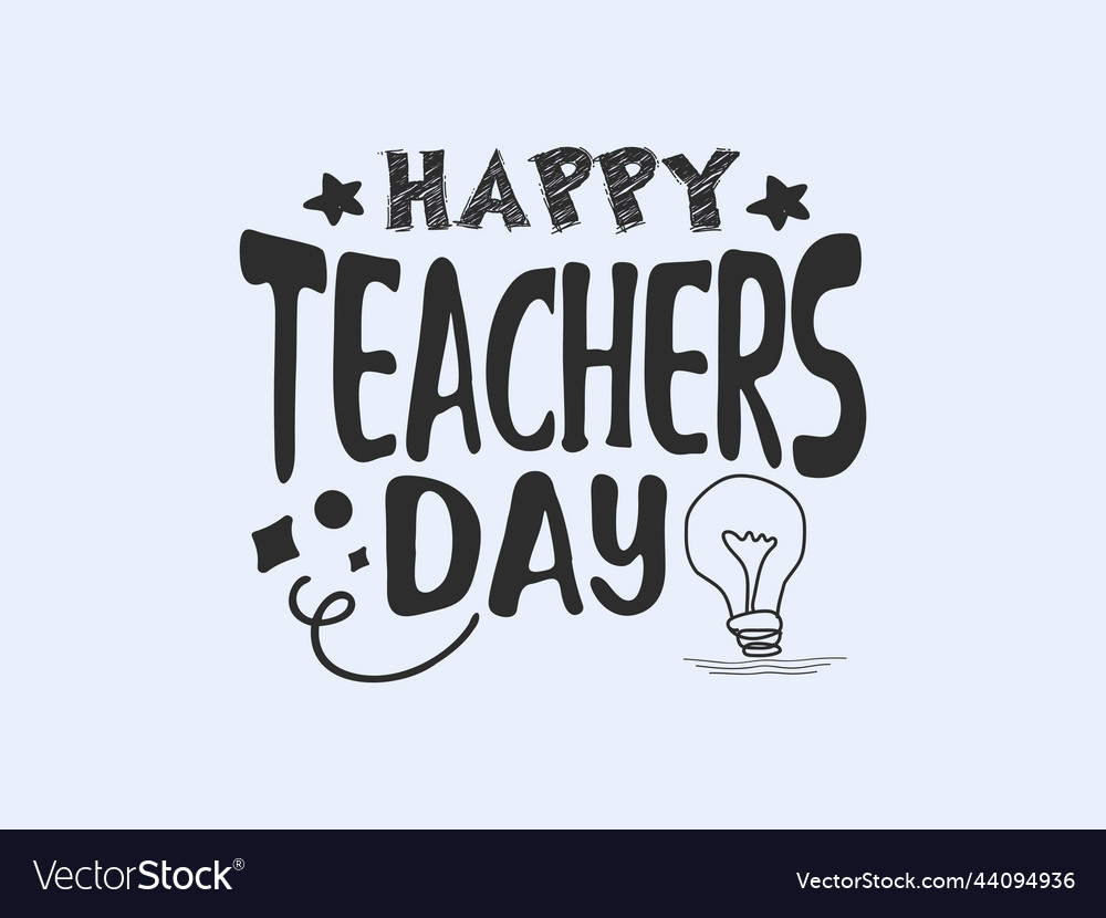 Happy teachers day calligraphy design Royalty Free Vector