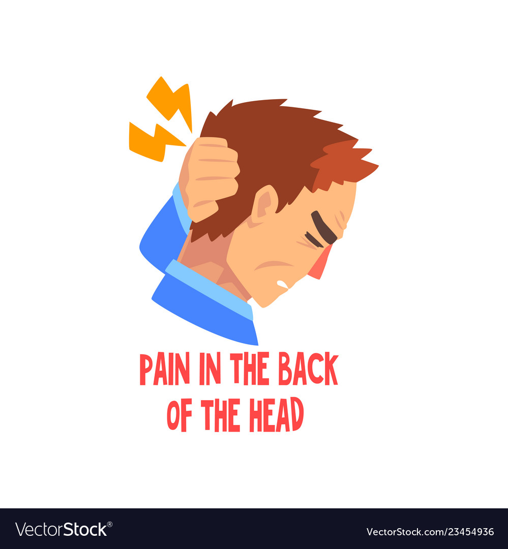 Man Suffering From Pain In Back Head Royalty Free Vector