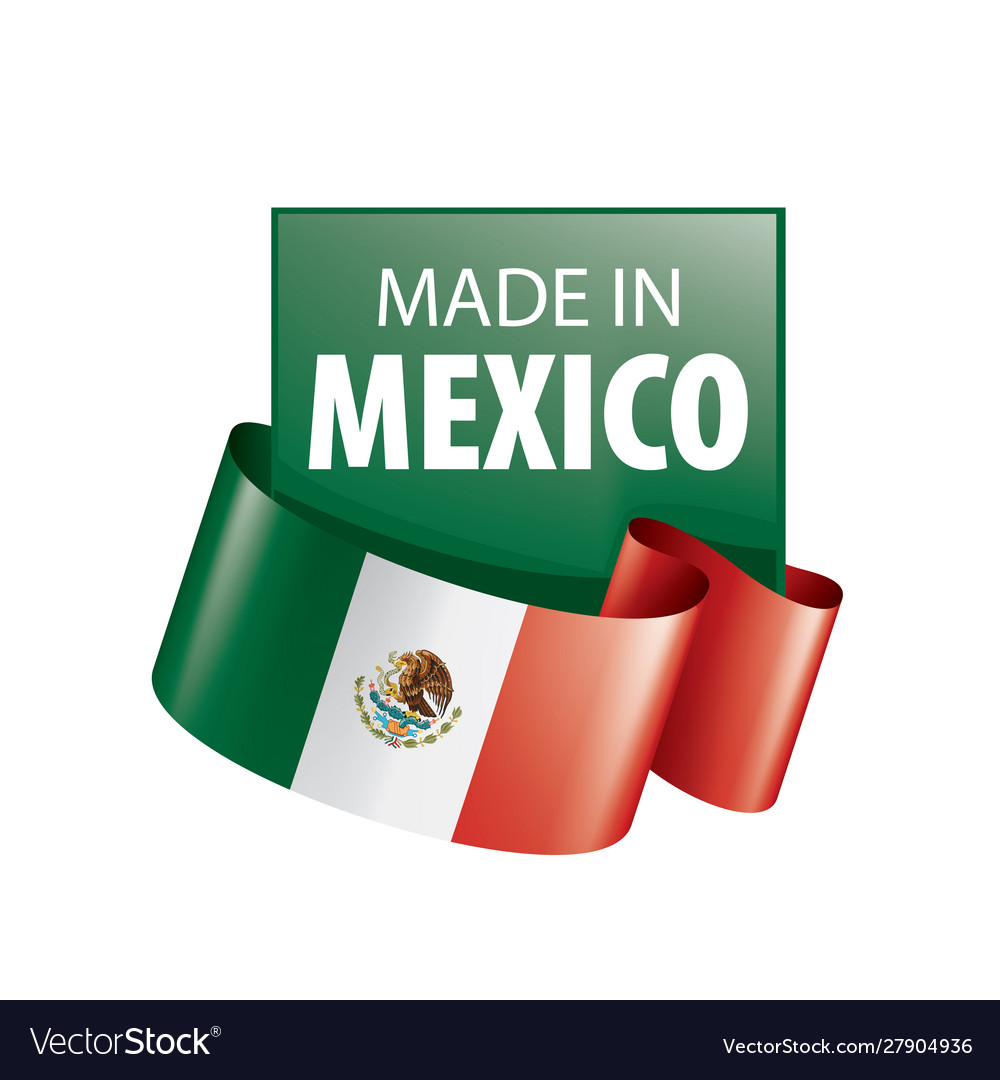 Mexican flag on a white