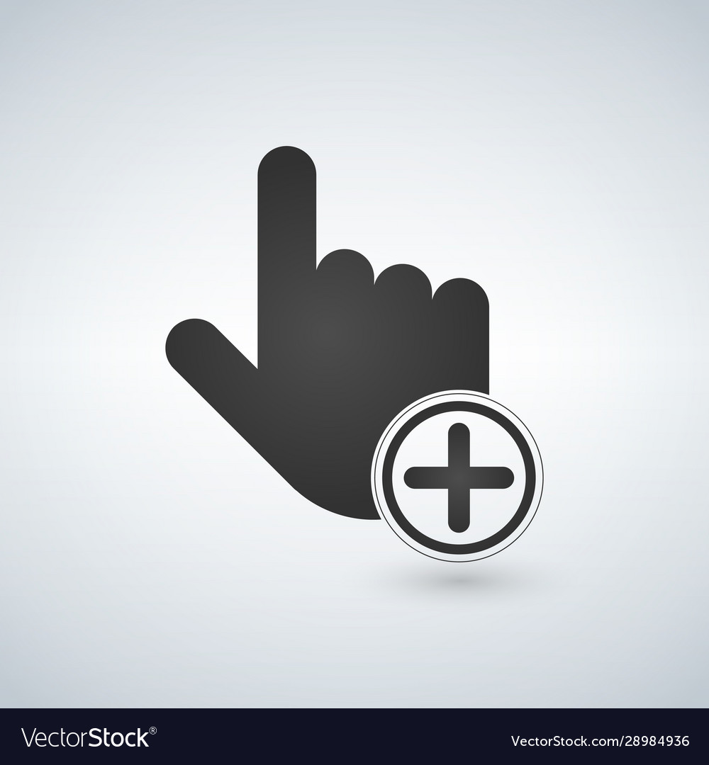 Plus add circle new concept hand cursor icons