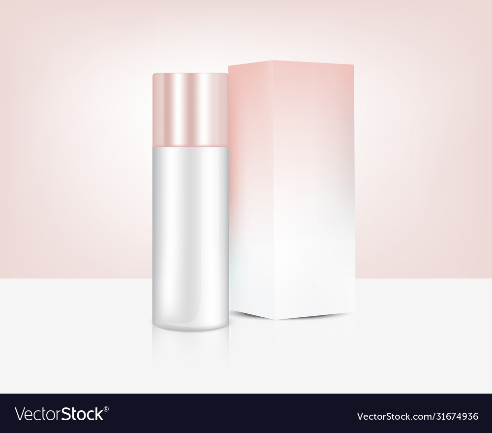 Pump bottle mock up realistic rose gold perfume