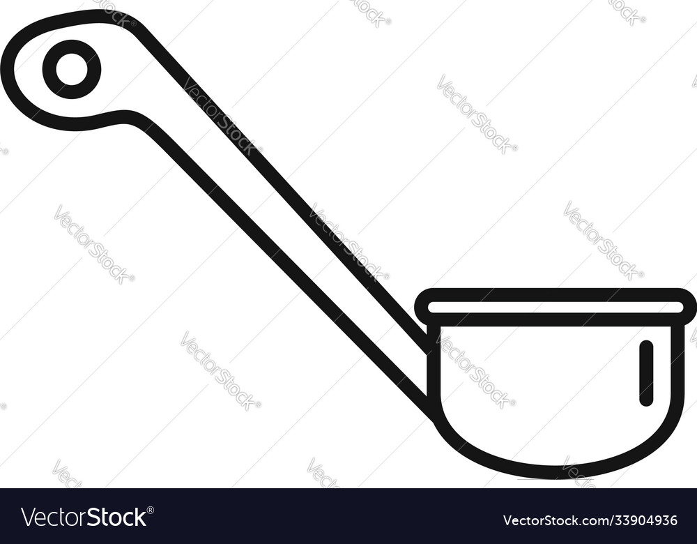 Sauna wood spoon icon outline style Royalty Free Vector