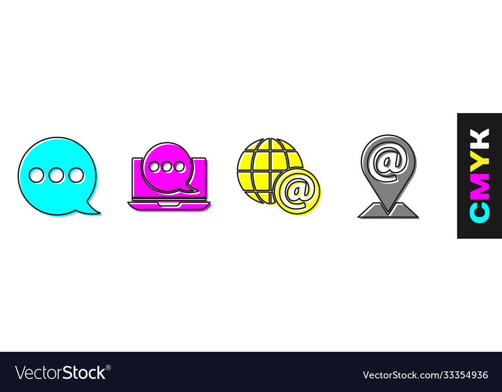 Set speech bubble chat messages notification vector image Set speech bubble chat messages notification