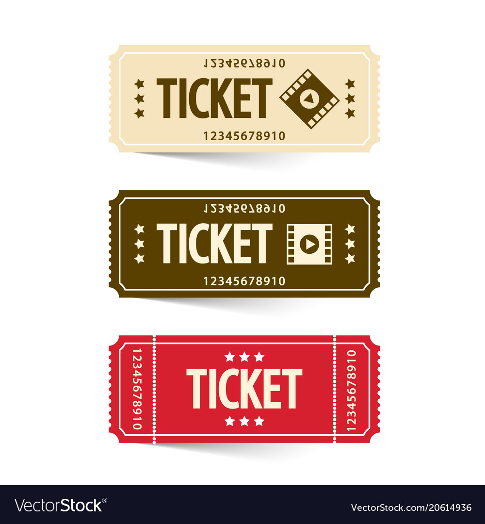 Tickets set cinema ticket Royalty Free Vector Image