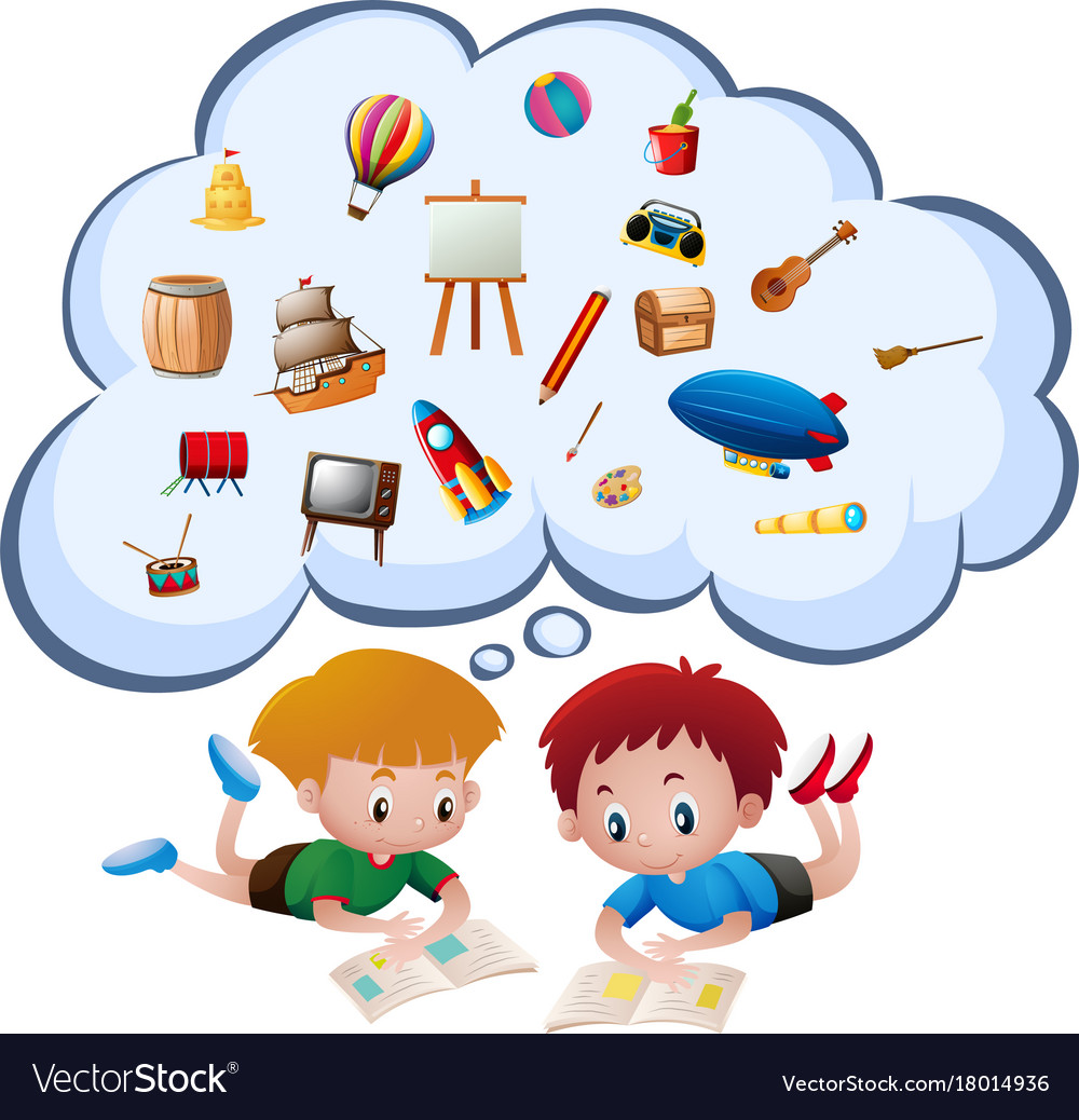 Two Boys Reading Books Royalty Free Vector Image 1759