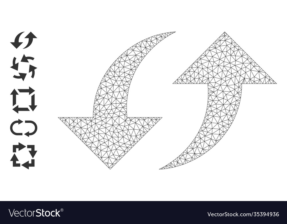 Web network exchange arrows icon with simple vector image Web network exchange arrows icon with simple