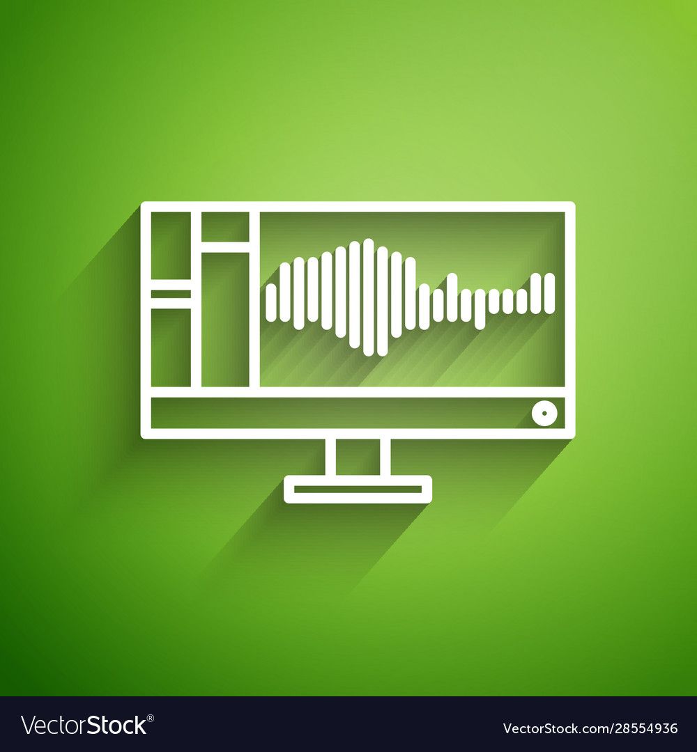 White line sound or audio recorder editor vector image White line sound or audio recorder editor