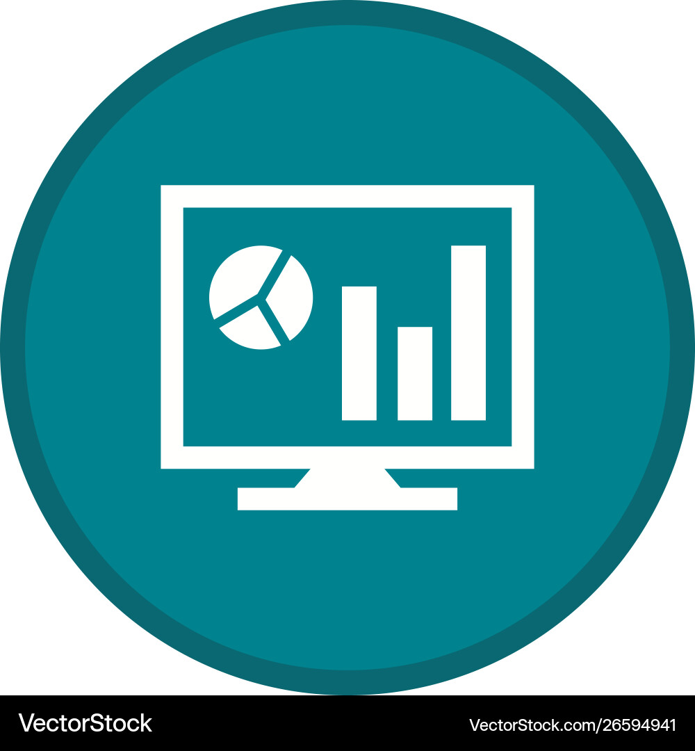 Analytics on screen glyph multi color background Vector Image