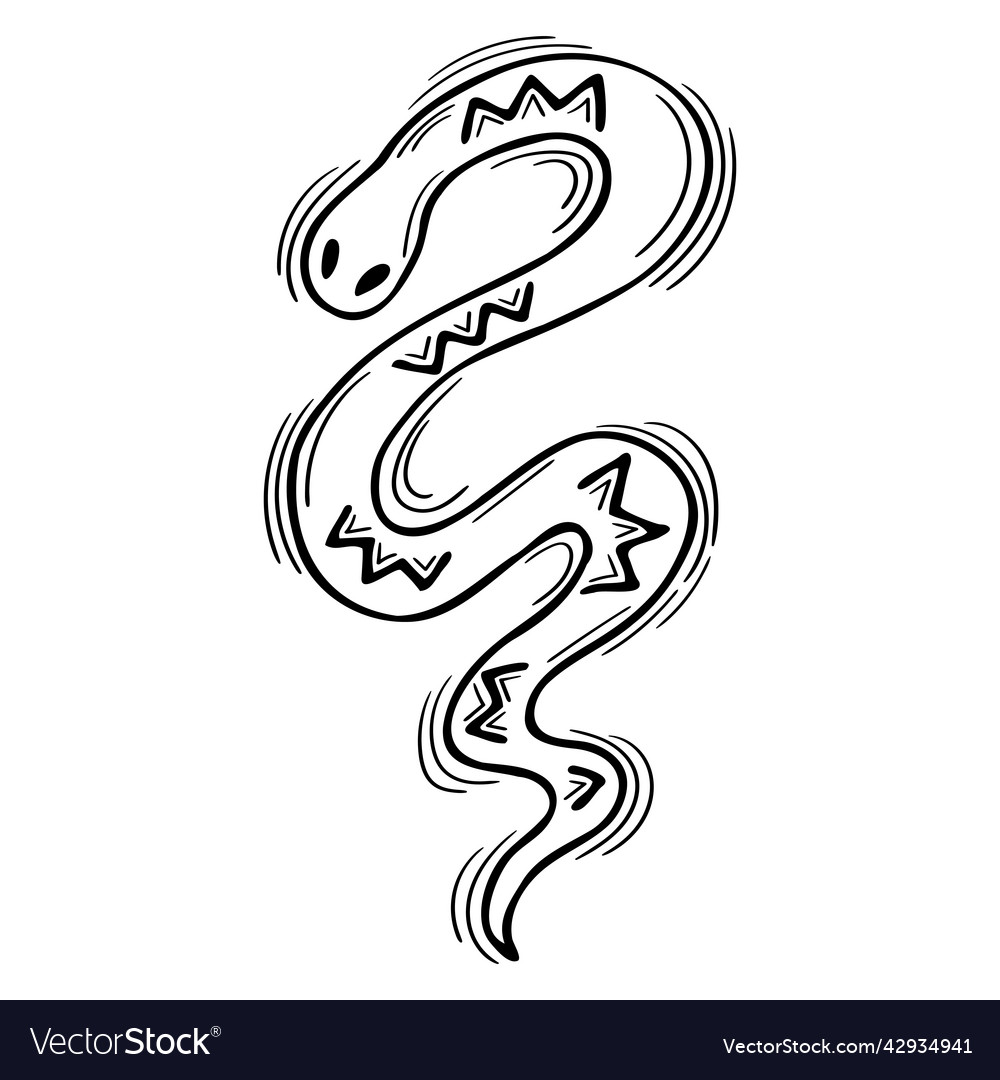 Animal silhouette hand drawn snake element