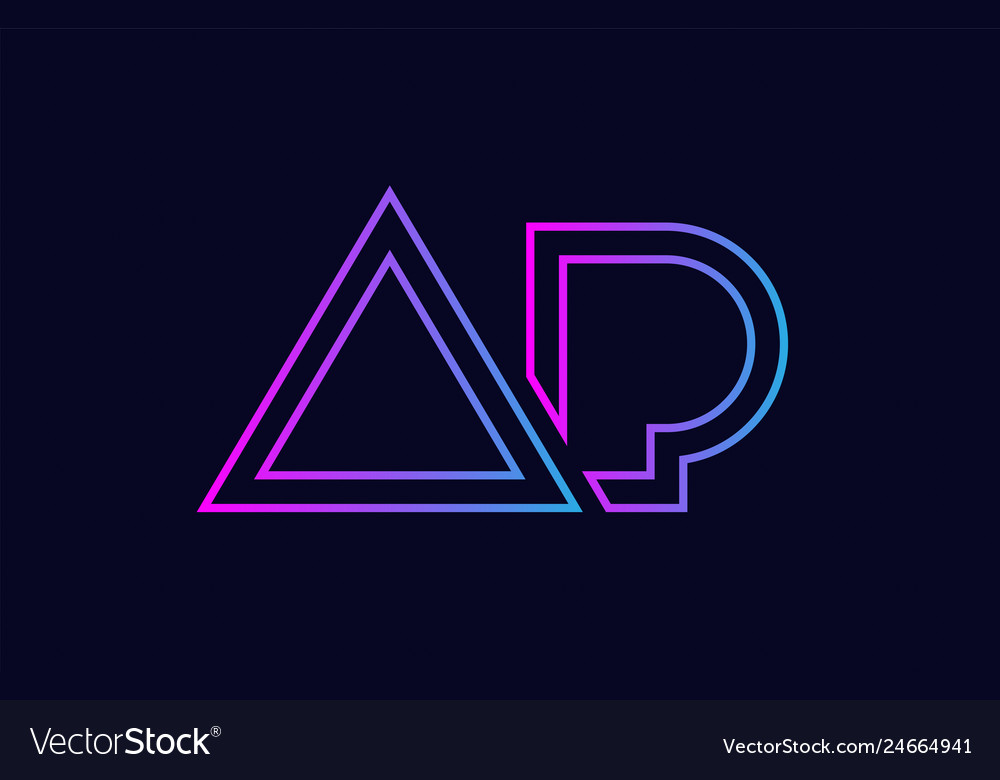 Blue pink alphabet letter logo combination design