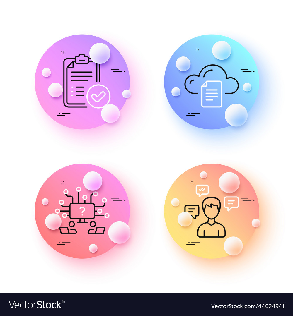 Conversation messages approved report and file vector image Conversation messages approved report and file