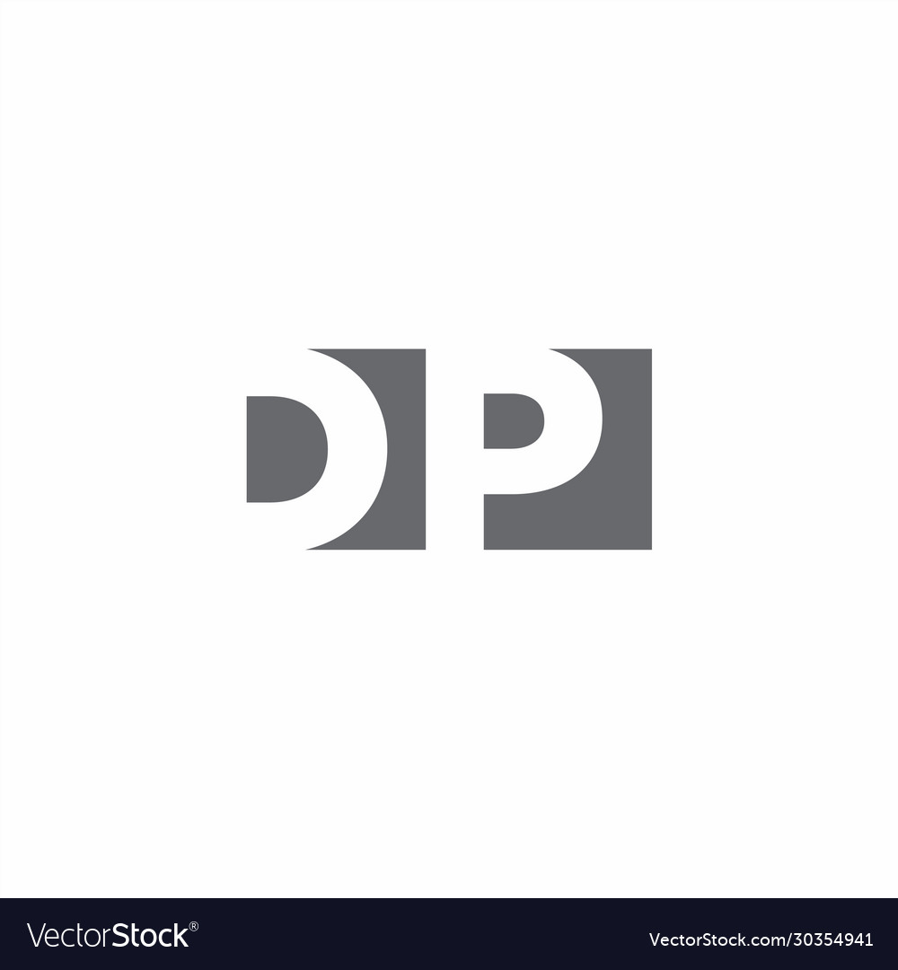 Dp logo monogram with negative space style design