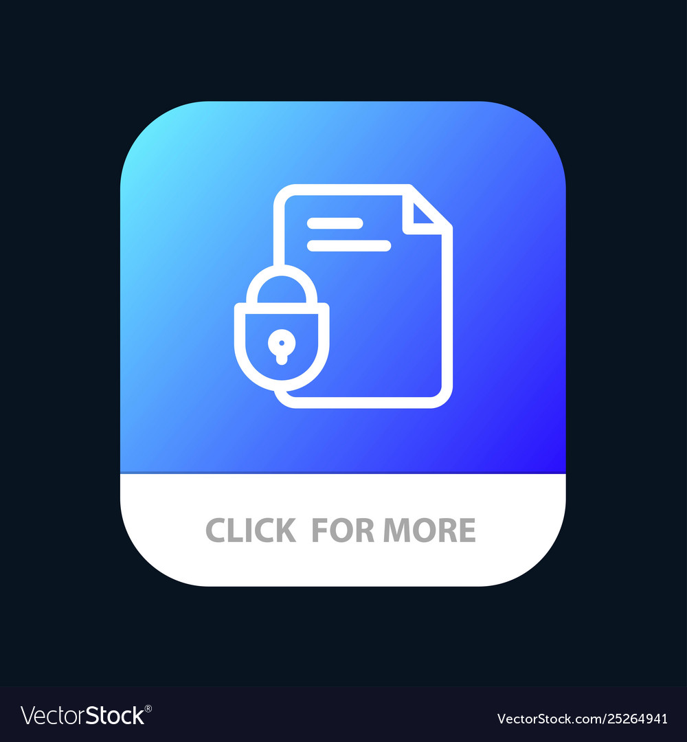File document lock security internet mobile app vector image File document lock security internet mobile app