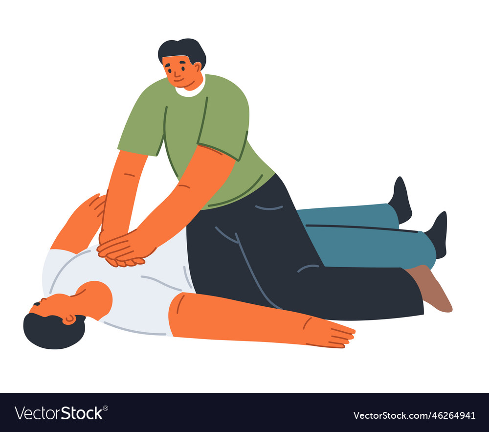 First aid artificial ventilation or cpr help Vector Image