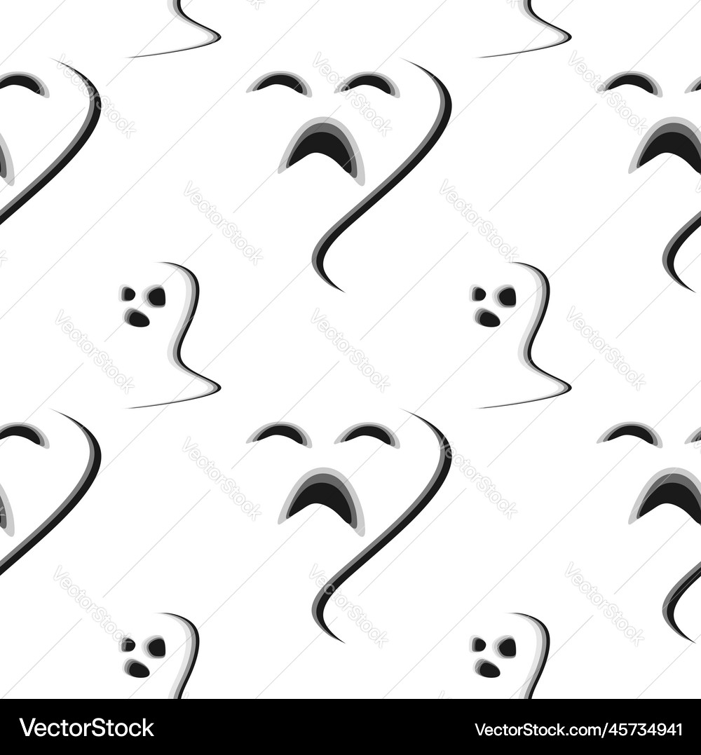 Funny and creative halloween ghost seamless Vector Image