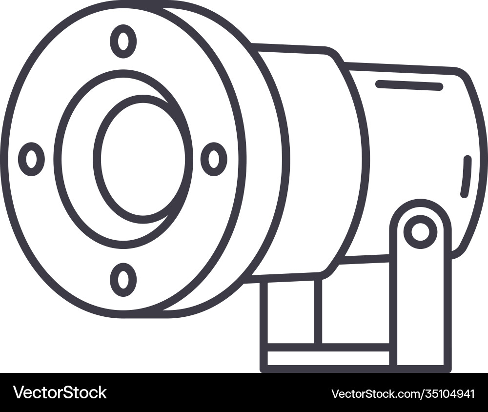Headlight icon linear isolated thin Royalty Free Vector
