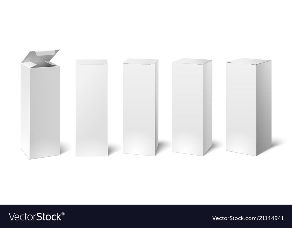 Download High white cardboard box mockup set of cosmetic Vector Image