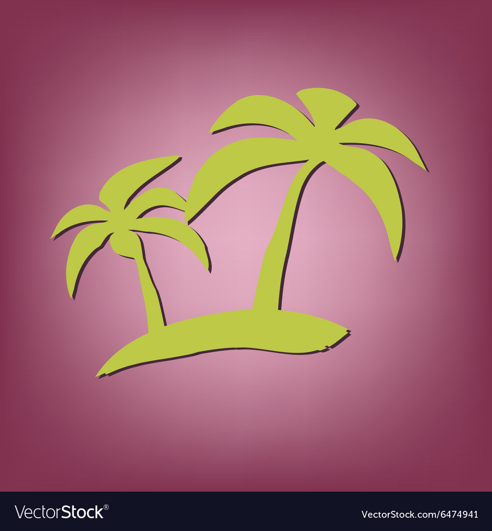 Island icons symbol of the with palm trees