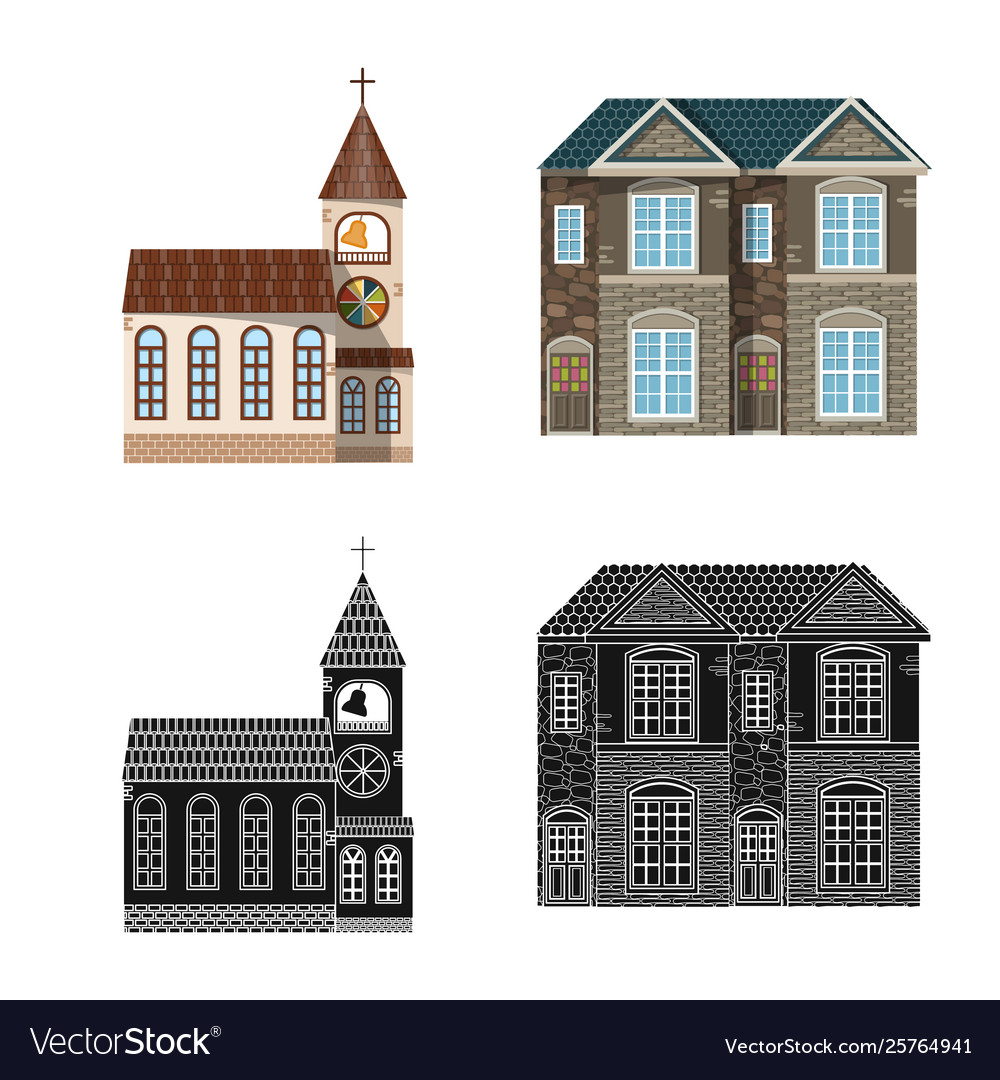 Isolated object building and front symbol