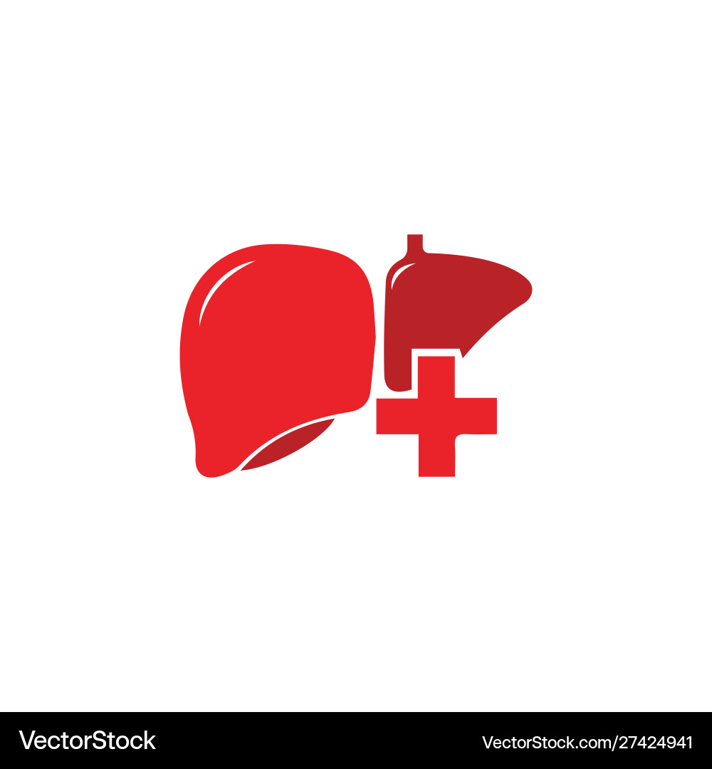 Liver icon flat logo Royalty Free Vector Image
