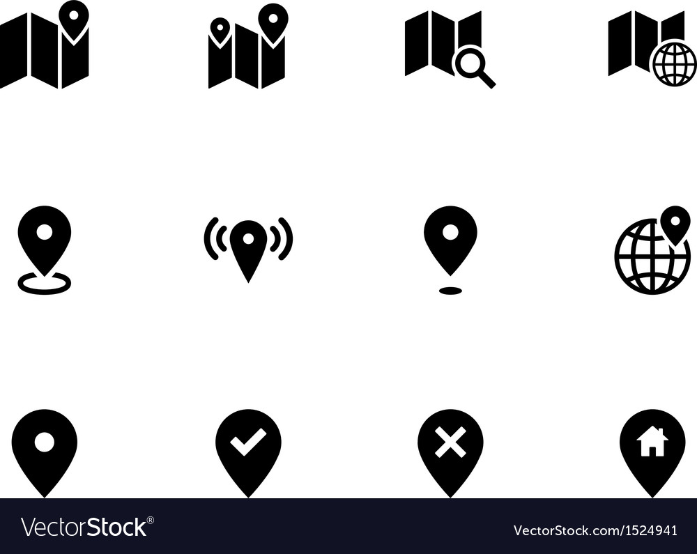 Map icons on white background gps and navigation