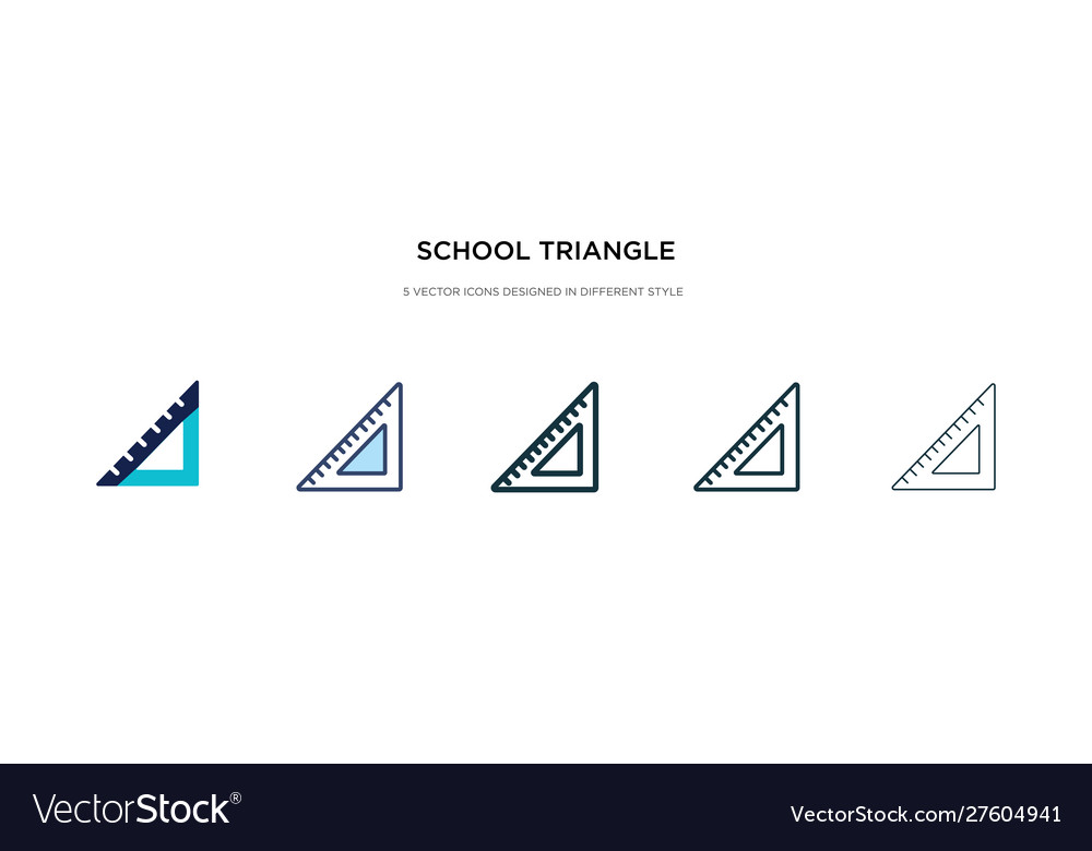 School triangle icon in different style two vector image School triangle icon in different style two