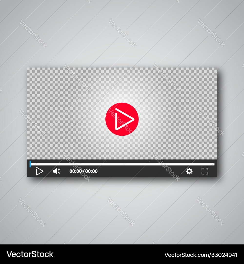Template interface video player modern social Vector Image