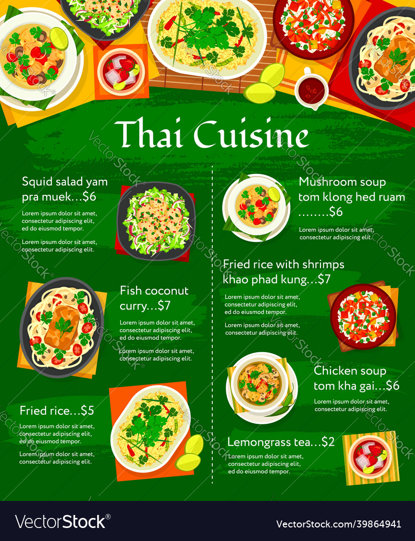 Thai store thai menu