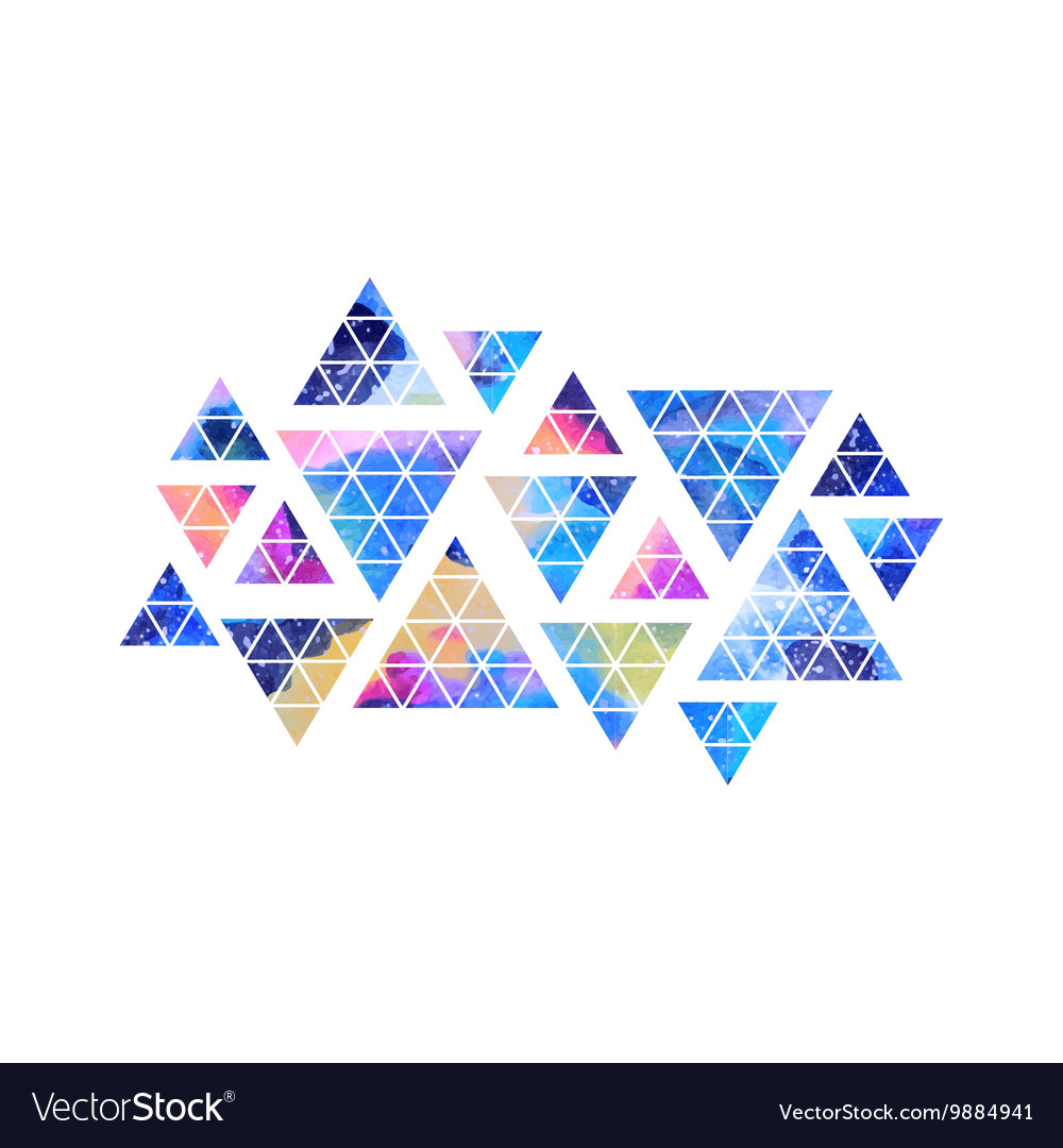 Triangular space design abstract watercolor