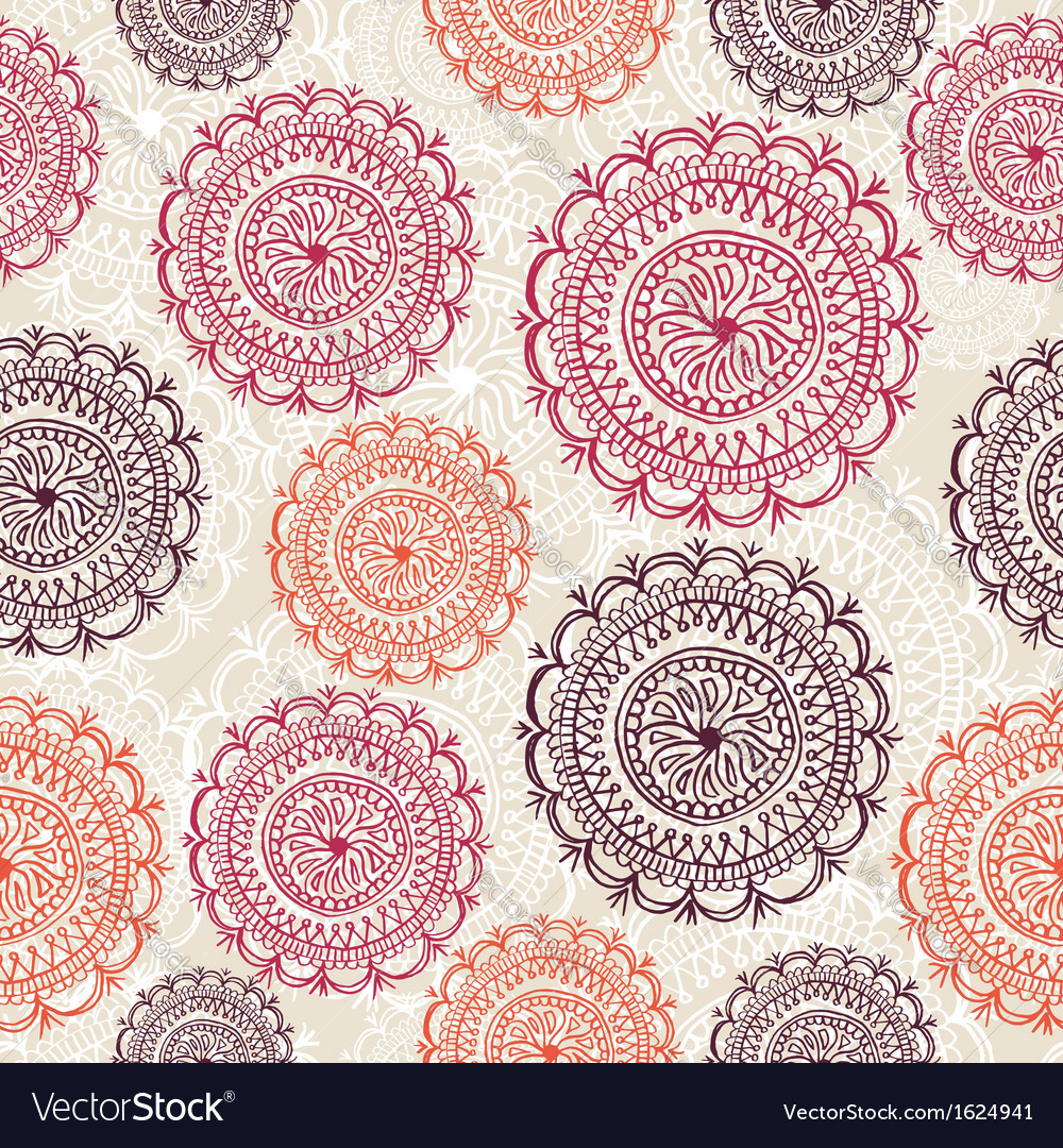 Download Vintage circle elements seamless pattern Vector Image