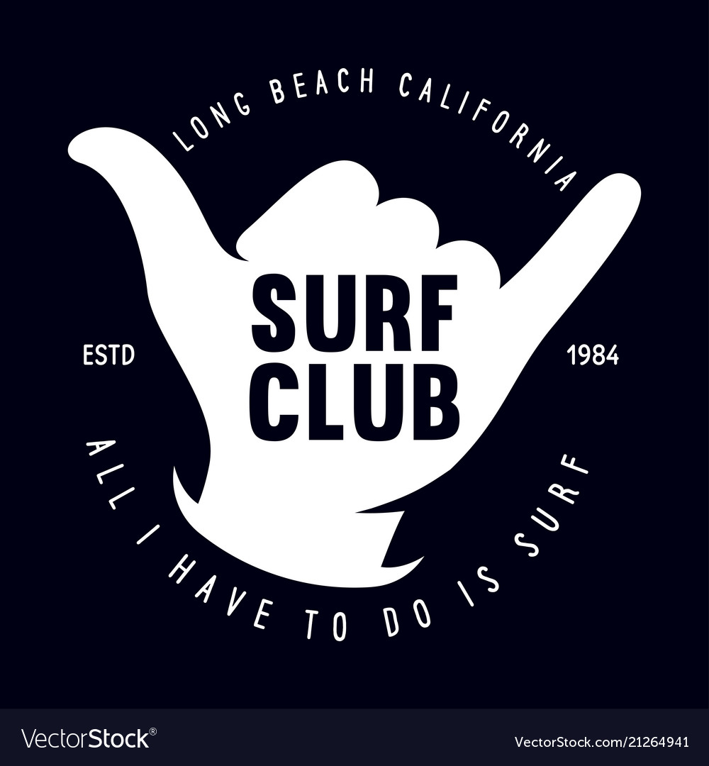 Vintage surfing emblem for web design or print vector image Vintage surfing emblem for web design or print