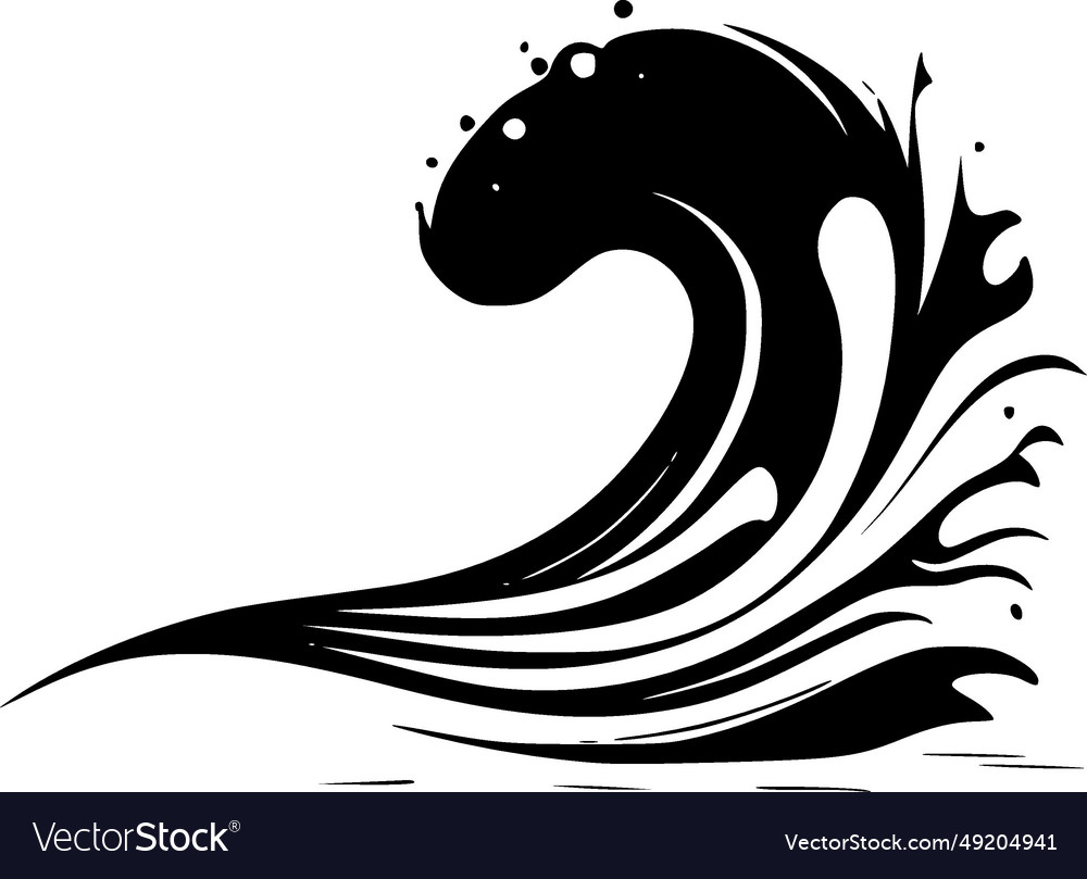 Wave - black and white isolated icon Royalty Free Vector