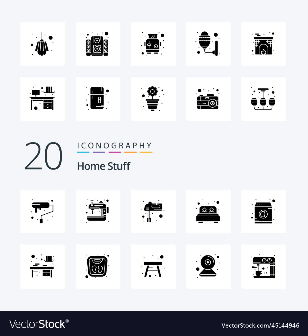 20 home stuff solid glyph icon pack like machine