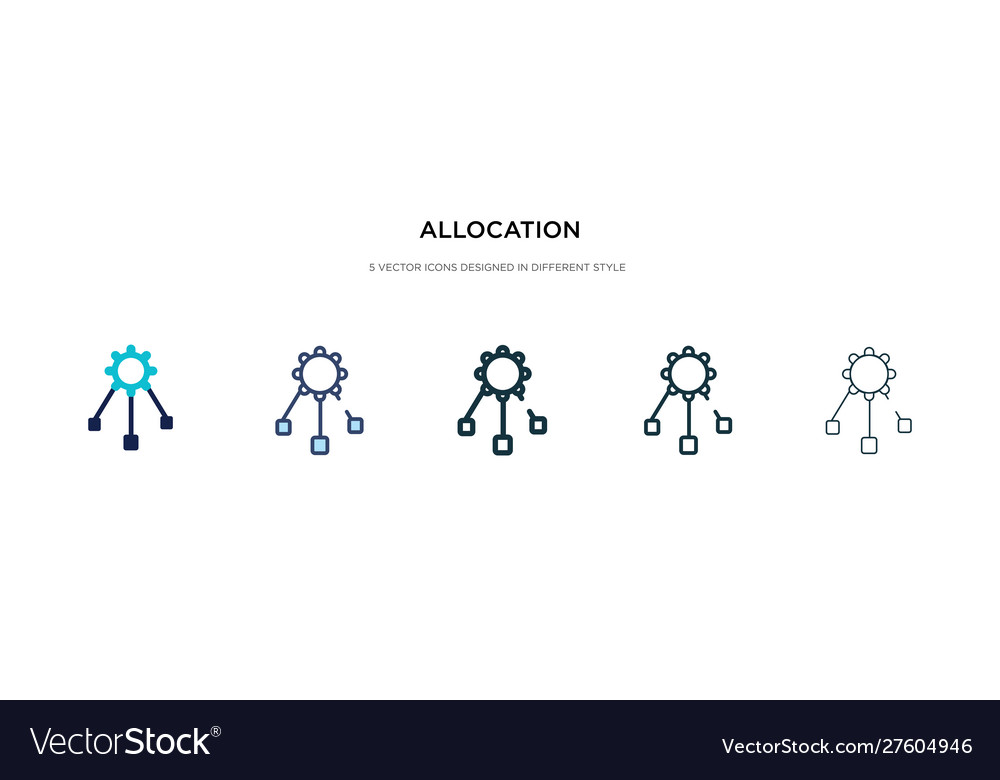 Allocation icon in different style two colored Vector Image