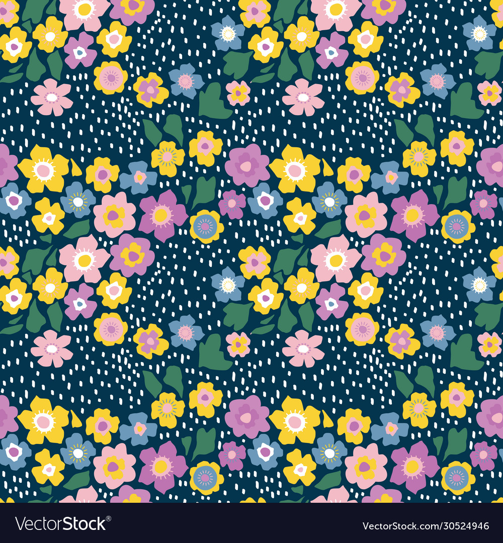 Bright summer floral repeat pattern