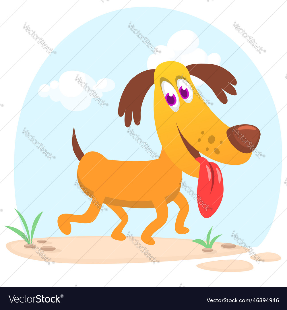 Cute cartoon funny dog