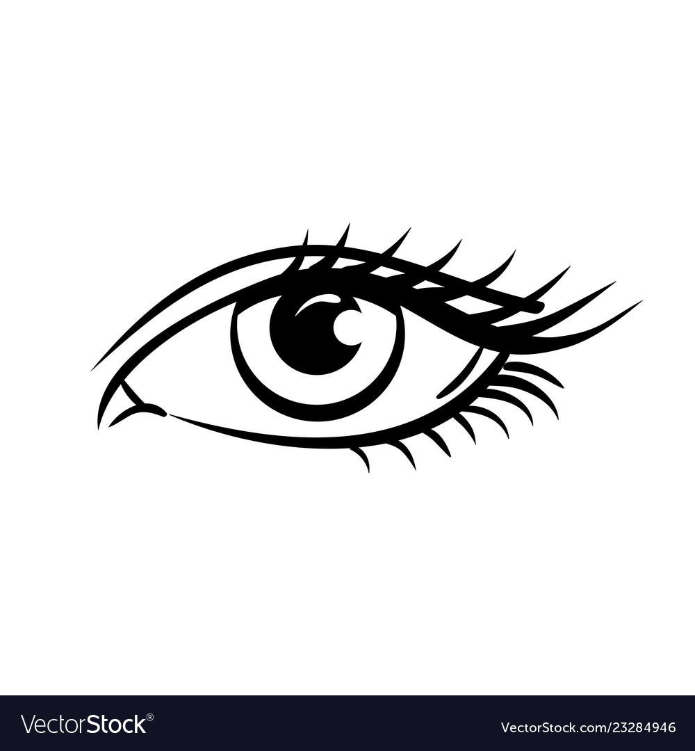 Eye on white background woman Royalty Free Vector Image