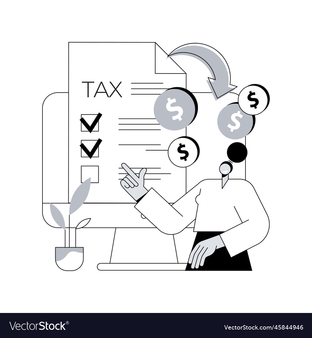 Filing tax return software abstract concept vector image Filing tax return software abstract concept