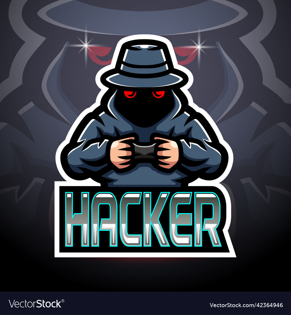 Hacker esport logo mascot design