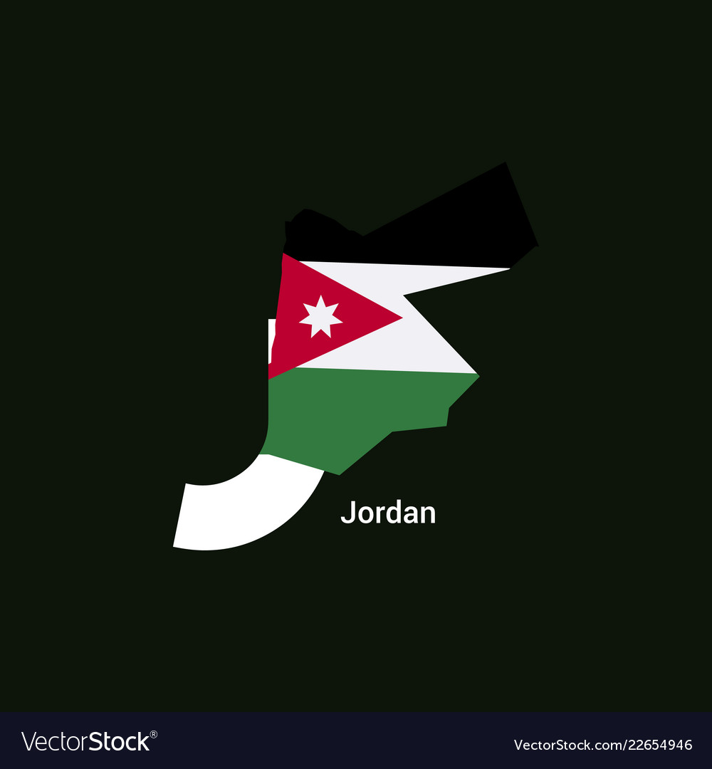 Jordan Initial Letter Country With Map And Flag Vector Image Jordan Initial Letter Country With Map And Flag Vector Image