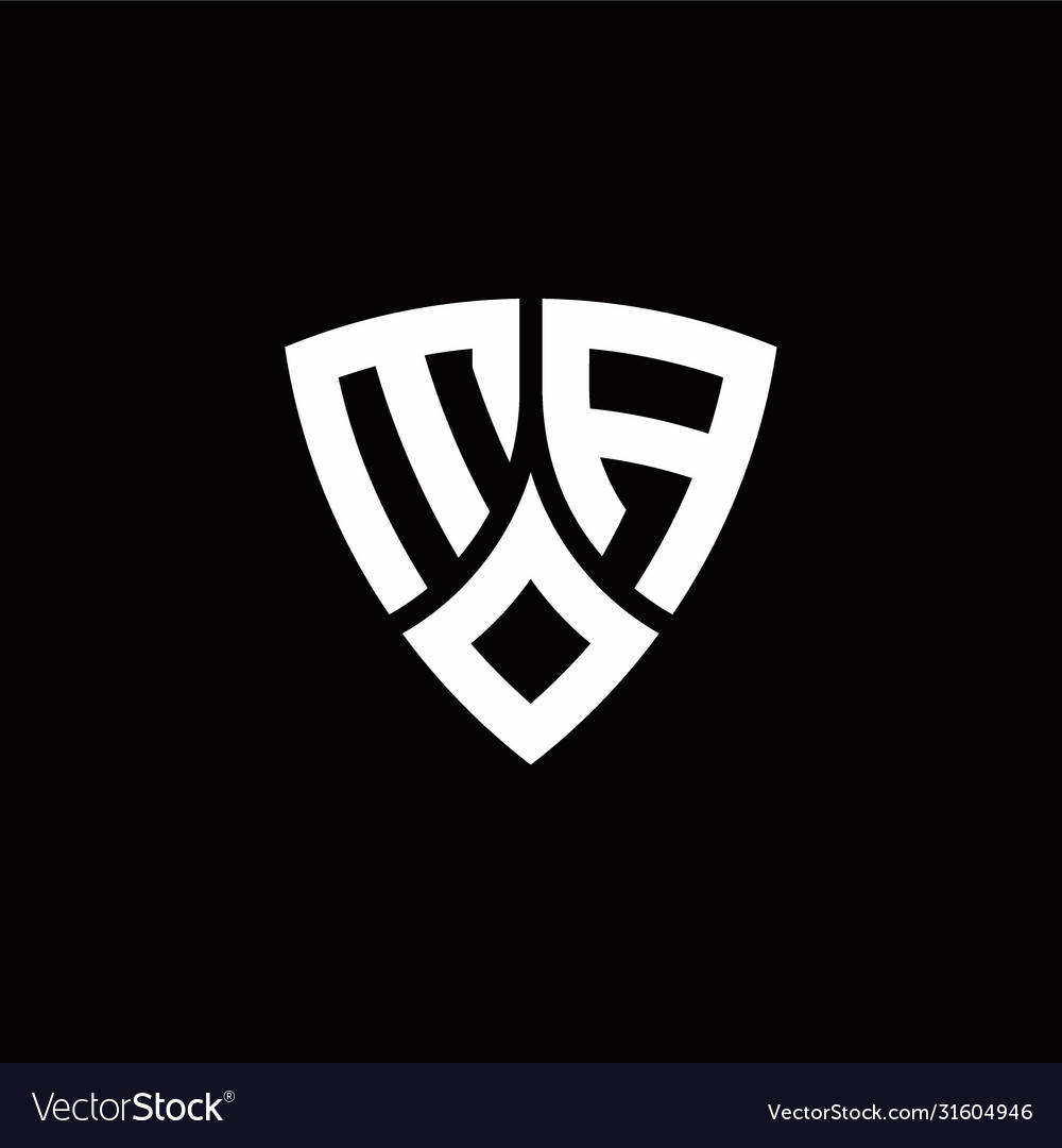 Ma monogram logo with modern shield style design