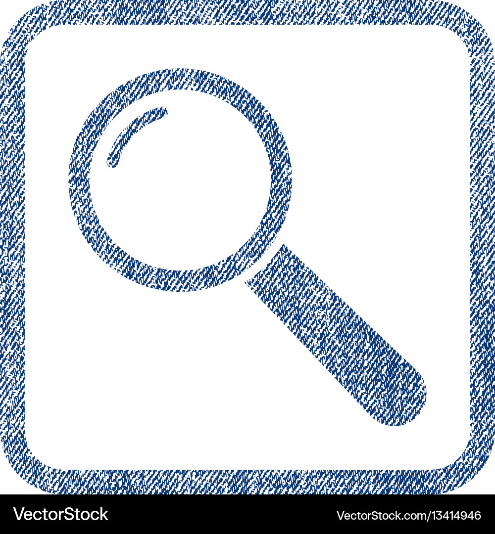 Magnifier fabric textured icon Royalty Free Vector Image