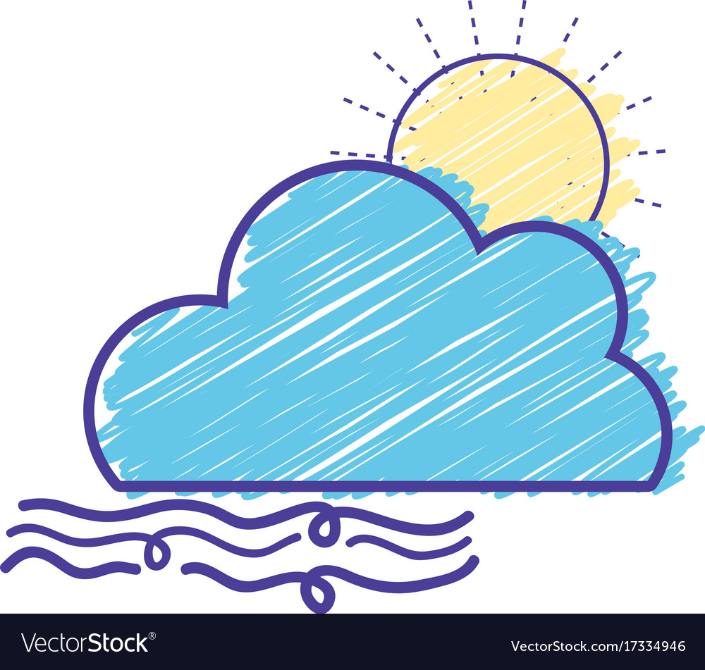 Schöne Sonne mit Wolke und frischem Windwetter