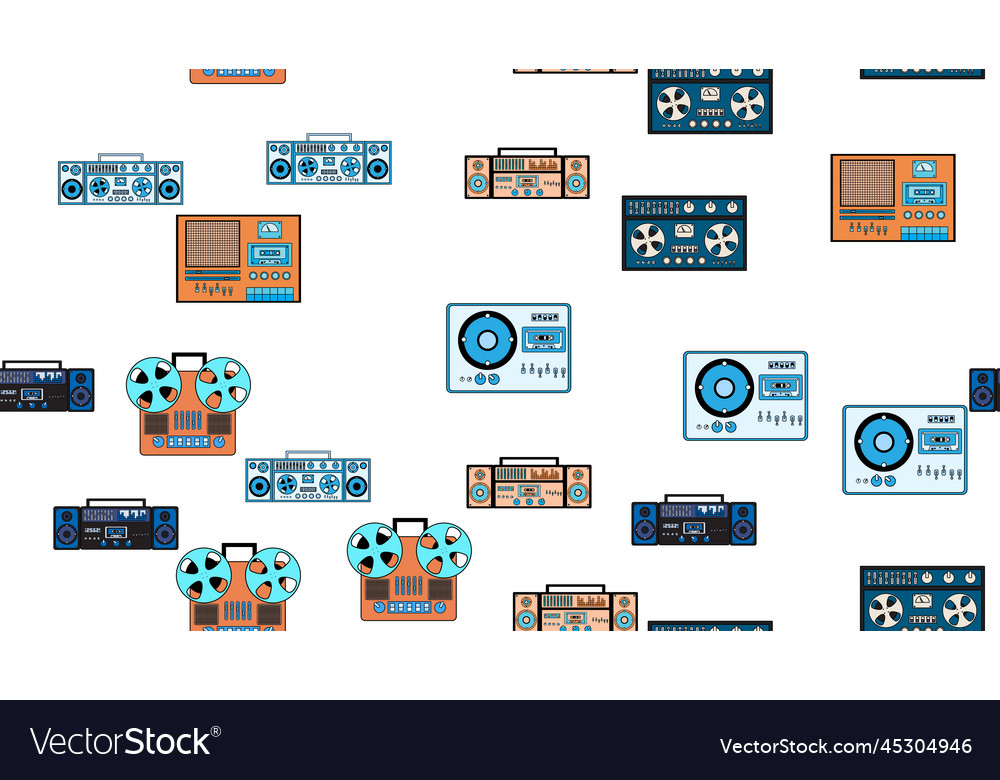 Seamless pattern endless with music audio