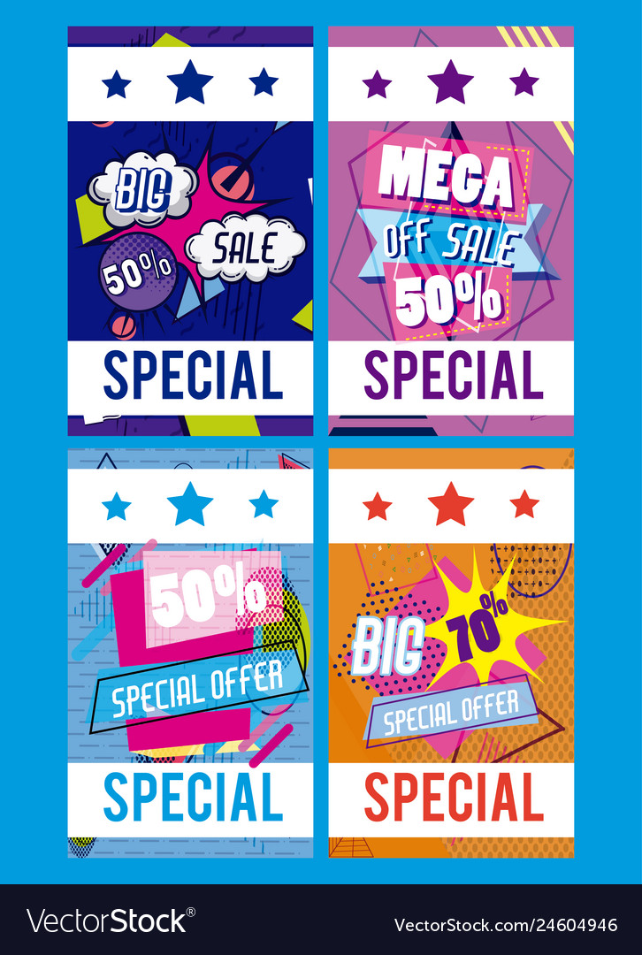 Set of big and mega sale posters